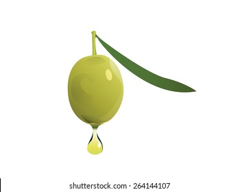 Green olive and extra virgin olive oil.