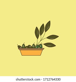 Ilustración del diseño de la llanura de oliva verde