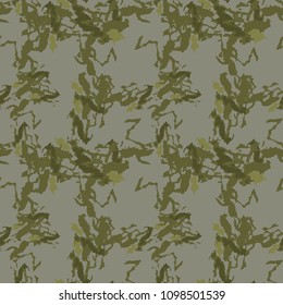 Green and olive forest camouflage. It is a masking seamless repeat pattern that also can be used as urban camo print for clothing and background and backdrop or computer wallpaper