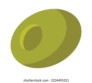 Green olive fruit flat icon Organic food