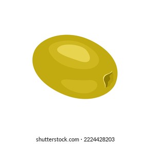 Green olive icon. Simple flat vector illustration.