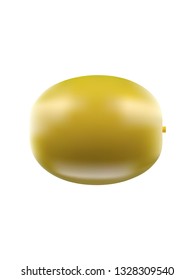Green Olive - Isolated on White
