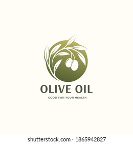 green olive oil circle logo design