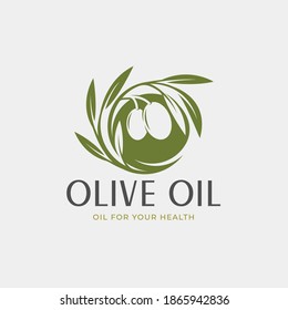 Green Olive Oil Circle Logo Design