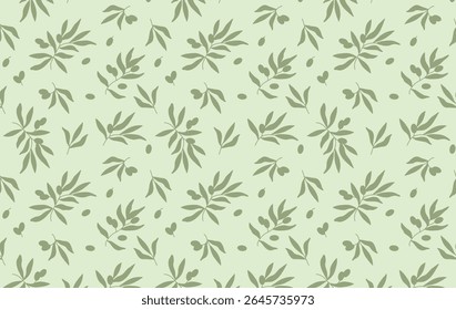 verde olives ramo silhueta padrão sem costura, italiano, botânica, natureza, plantas, decoração para tecido, têxtil, tampa, vestuário, impressão, papel de parede, papel de embrulho, fundo, ilustração vetorial criativo