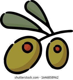 Green Olives Doodle Sketch Icon