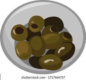 Green olives, illustration, vector on white background