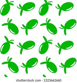 Green olives on a white background, seamless pattern, for the designer, vector