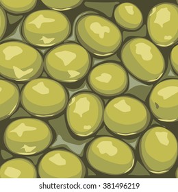 Green olives seamless vectorl background