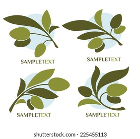 green olives, vector collection of signs, symbols and icons