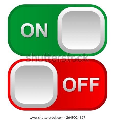 Green On and Red Off Power Button Vector Illustration Graphic in EPS Format for Interface Design and Technology Icons