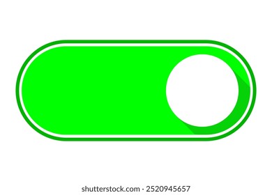 Green On toggle switch button icon symbol. Flat vector illustration