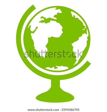 green one color globe vector illustration