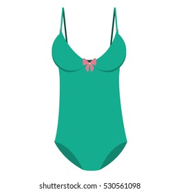 green one piece bikini with bow