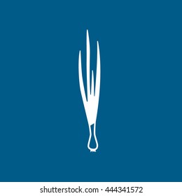 Green Onion Flat Icon On Blue Background