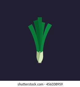 green onion icon in flat style