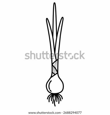 Green onion icon, fresh vegetable illustration