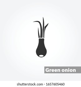 Green onion isolated minimalistic vector icon