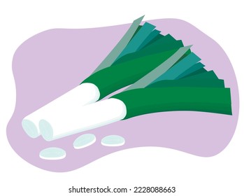 green onion, vector icon, onion batun