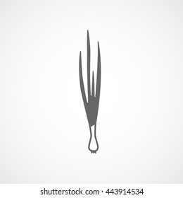 Green Onions Flat Icon On White Background