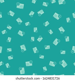 Green Online shopping on screen icon isolated seamless pattern on green background. Concept e-commerce, e-business, online business marketing.  Vector Illustration