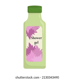 Green Opaque Bottle Of Floral Shower Gel