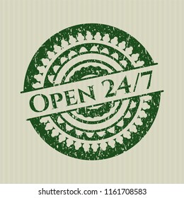 Green Open 24/7 distressed rubber texture