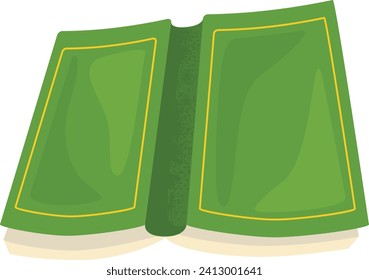 Green open book vector illustration. Education and learning concept, knowledge symbol vector illustration.