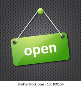 Green Open Hanging Sign