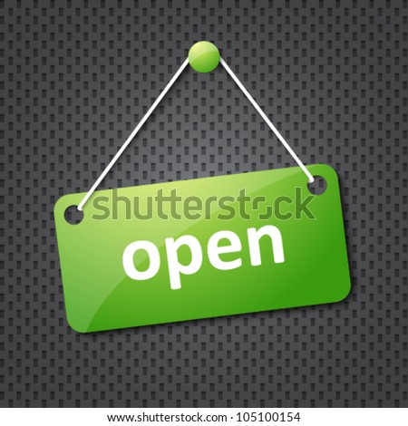 green open hanging sign