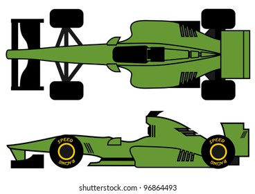 Green open wheel car