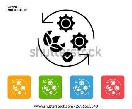 Green Operations Icon Multi Color Style Vector Illustration