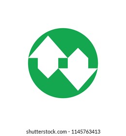 green opposite arrows symbol vector