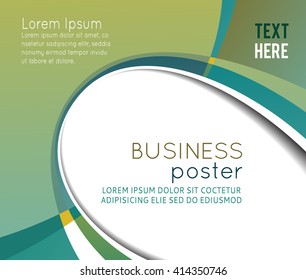 Green and orange abstract background with wave. Abstract background, business poster or brochure.