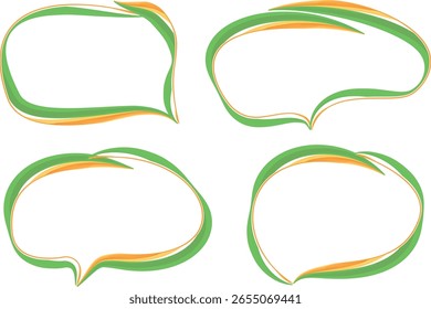 Verde Naranja Diseño abstracto Líneas decorativas Burbujas de discurso