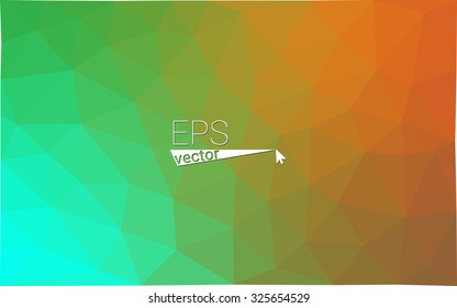Green orange abstract geometric rumpled triangular low poly style gradient illustration graphic background. Vector polygonal design for your business.