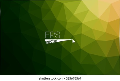 Green orange abstract geometric rumpled triangular low poly style gradient illustration graphic background. Vector polygonal design for your business.