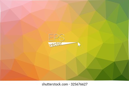 Green orange abstract geometric rumpled triangular low poly style gradient illustration graphic background. Vector polygonal design for your business.
