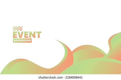 Green And Orange Artistic Curvy Shapes Vector Background. Suitable For Event, Photo Booth, Backdrop, And Webinar.