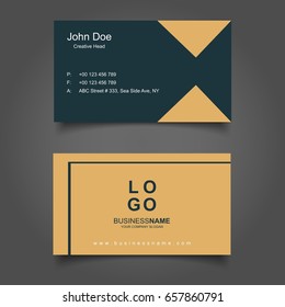 green and orange business card template