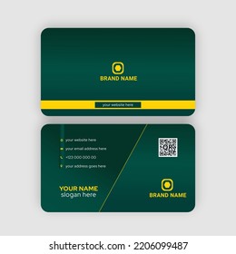 green and orange clean style modern business card design template