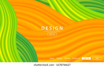 Green and orange color flow background