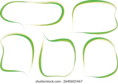 green orange colorful abstract art speech bubbles set