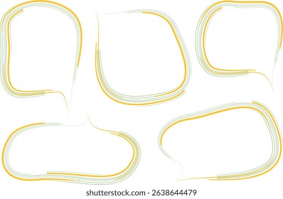 green orange colorful abstract outline speech bubbles collection