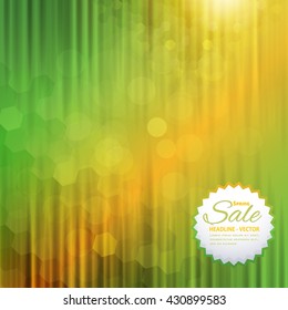 Green and Orange Colors Shine Spring Theme Low Poly Background Design