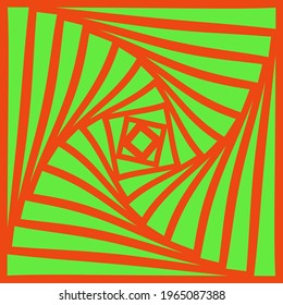 Green and orange colors tonnel. Vector.