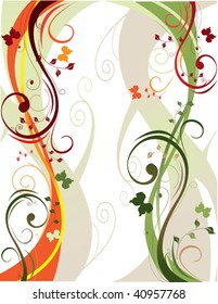 green and orange curves background