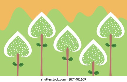 green, Orange dan white background. Vector illustration, modern design concept. perfect for nature walpaper