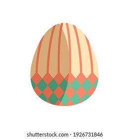 green and orange egg painted easter season vector illustration design