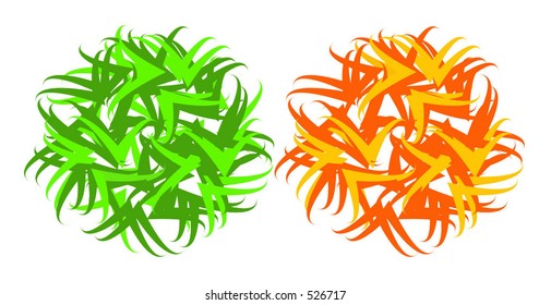 green and orange flower